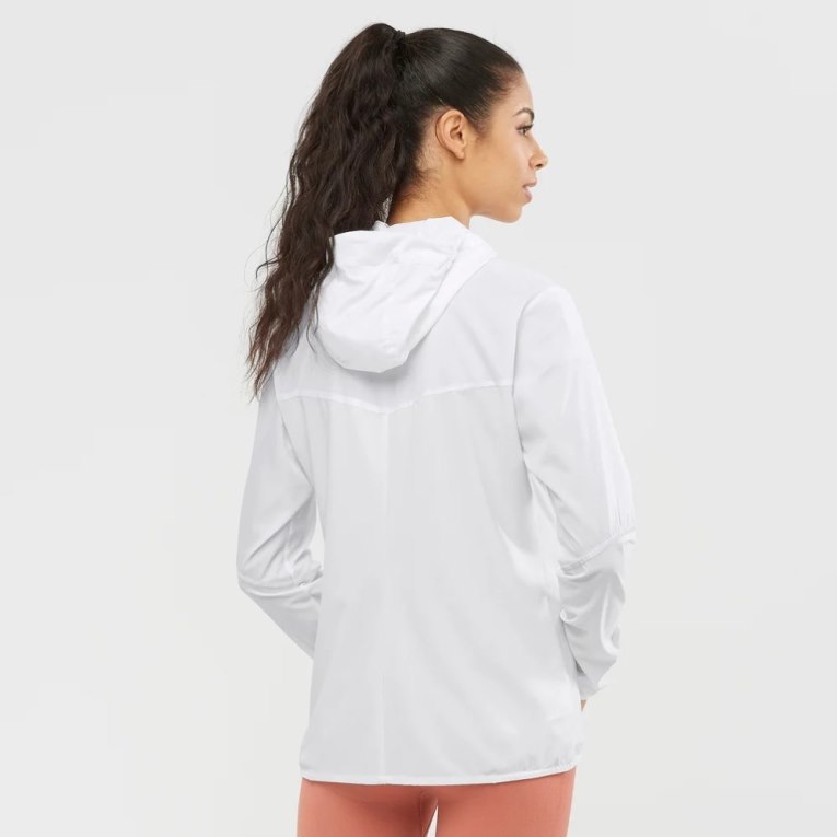 White Salomon Agile Wind Women's Shell Jackets | IE MB9016